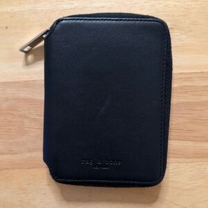 Rag & Bone Black Leather Small Zip Around Wallet